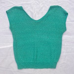 Vintage Turquoise Sweater Vest Top
